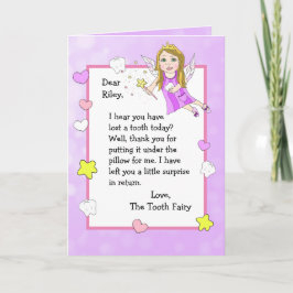 Cartão Placa de fada de dentes personalizada