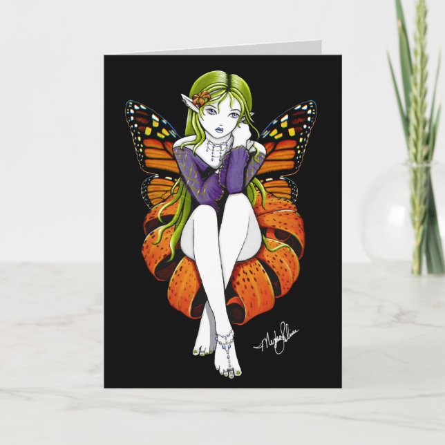 Cartão Placa de Fada de Flor Tiger Lillith (Frente)
