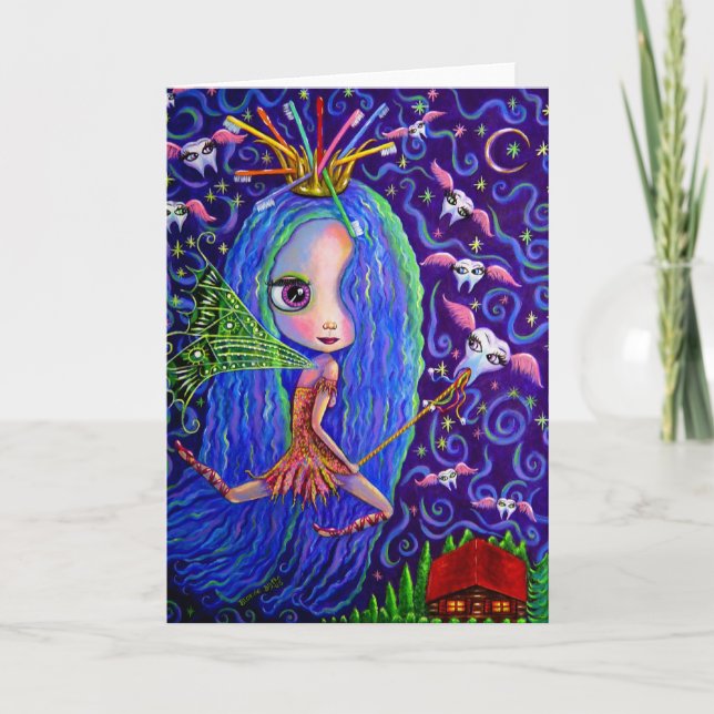 Cartão Placa de fada dentária (Frente)