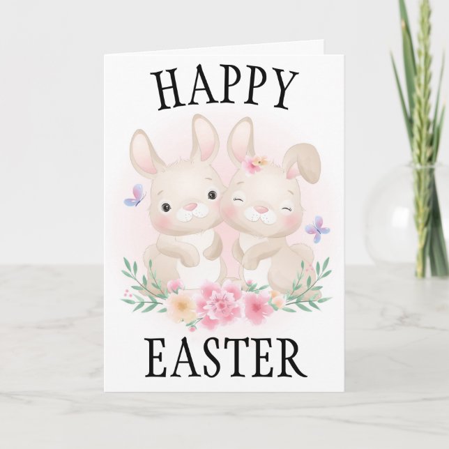 Cartão Placa de felz pascoa (Frente)