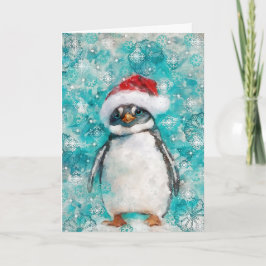 Cartão Placa de feriado de Impressão pinguim de mídia mis