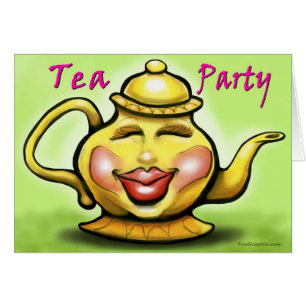 Cartão Placa de festa de chá