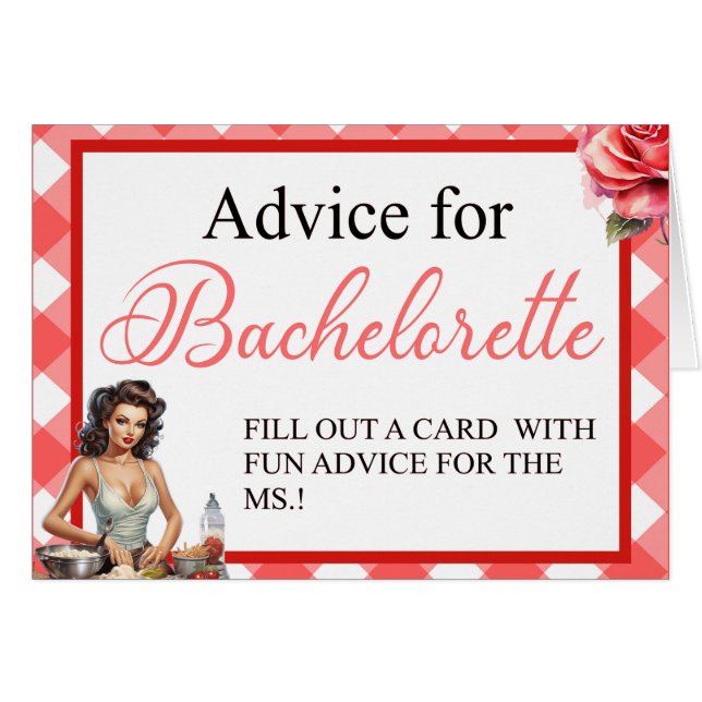 Cartão Placa de Festa de solteira Pinup Rosa Retroativa (Frente horizontal)