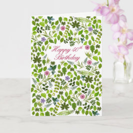 Cartão Placa de Folhas Disparadas aniversário de 40 anos