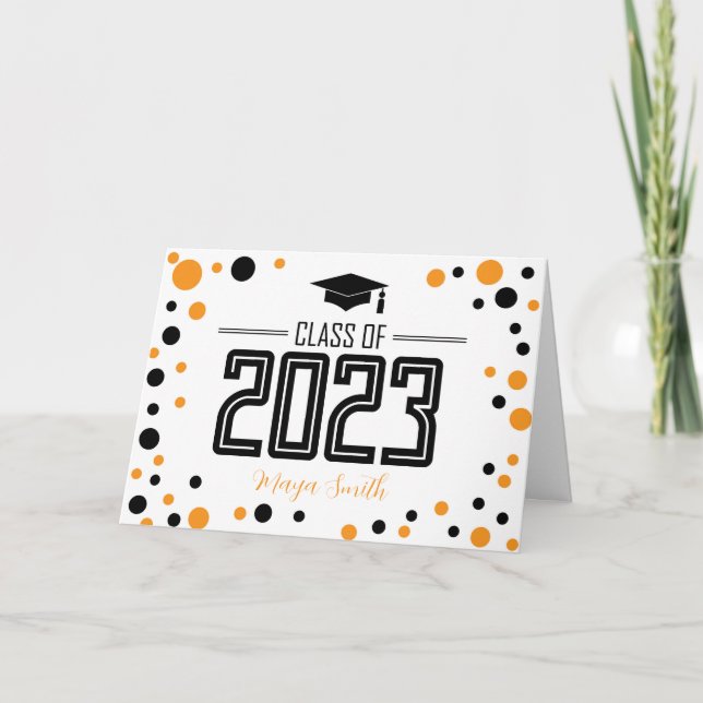 Cartão Placa de graduação amarela simples (Frente)