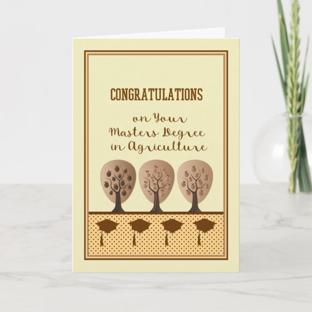 Cartão Placa de graduação de mestrados na agricultura (Frente)
