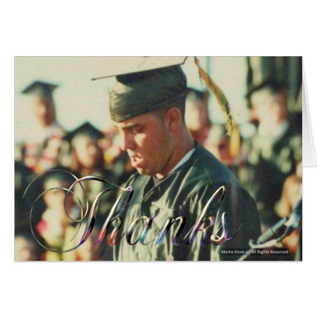 Cartão Placa de graduação/Obrigados (Personalizar) (Frente horizontal)