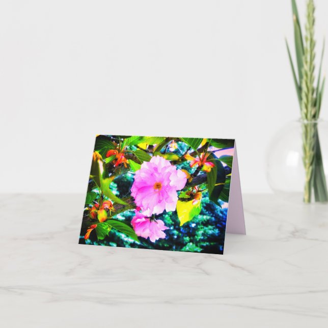 CARTÃO PLACA DE GREETING DE BLOSSOMS DE 2PINK (Frente)