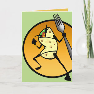 CARTÃO PLACA DE GREETING DE VAZIO BURRITO DE CARTOON FUNN