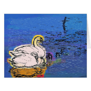 CARTÃO PLACA DE GREETINGS SWANS