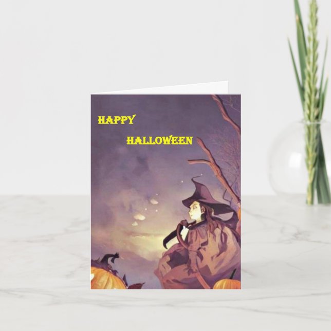 Cartão Placa de Halloween 16 (Frente)