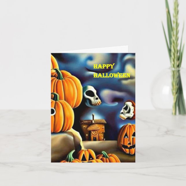 Cartão Placa de Halloween 8 (Frente)