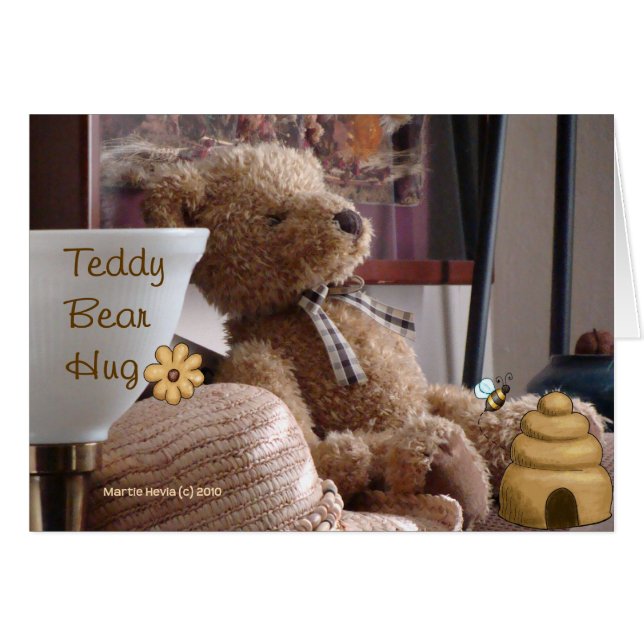 Cartão Placa de Hug (1) do Urso de Teddy (Frente Horizontal)