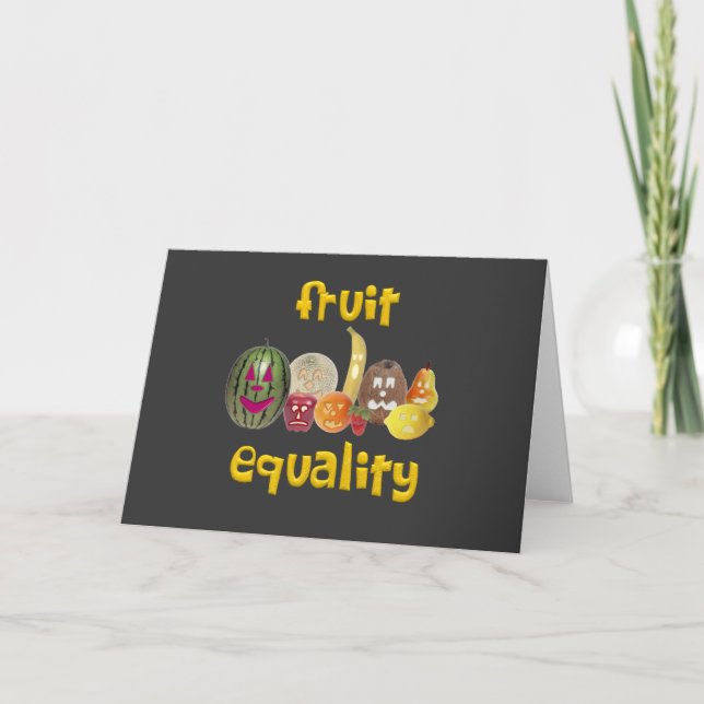 Cartão Placa de igualdade de fruta (Frente)