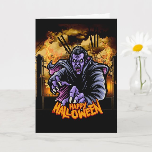 Cartão Placa de jardim de túmulo Feliz de Halloween (Planta pequena)