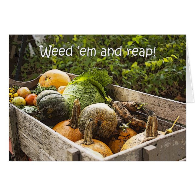 Cartão Placa de Jardim Vegetais (Frente Horizontal)