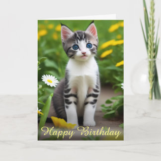 Cartão Placa de Kitten Amarelo Sereine Meadow