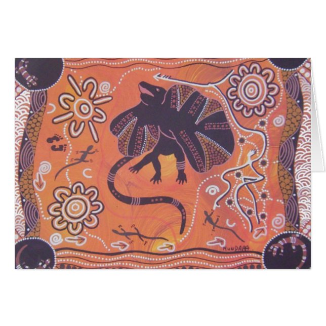 Cartão Placa de Lagarto de Pescoço Fril (Frente Horizontal)