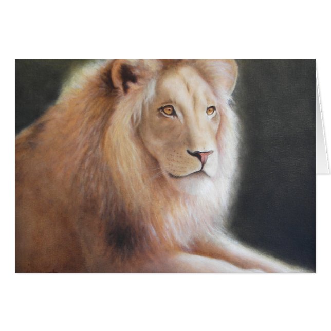 Cartão Placa de leão (Frente Horizontal)