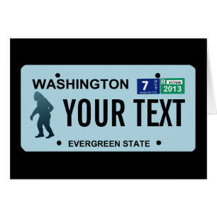 Cartão Placa de Licença de Washington Sasquatch