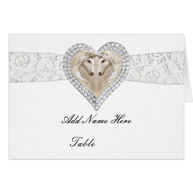 Cartão Placa De Local De Mesa Unicorn E Lace (Frente horizontal)