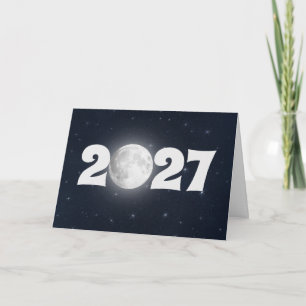 Cartão Placa de Lua Completa para 2026