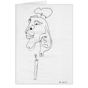 Cartão Placa de máscara de retrato surreal de desenhos fr