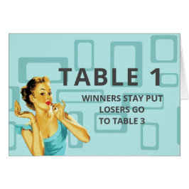 Cartão Placa De Mesa Bunco Retroativa Para A Mesa 1