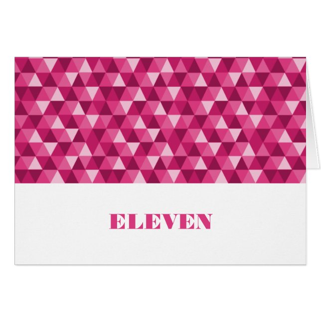 Cartão Placa de Mesa de triângulos geométricos rosa (Frente Horizontal)