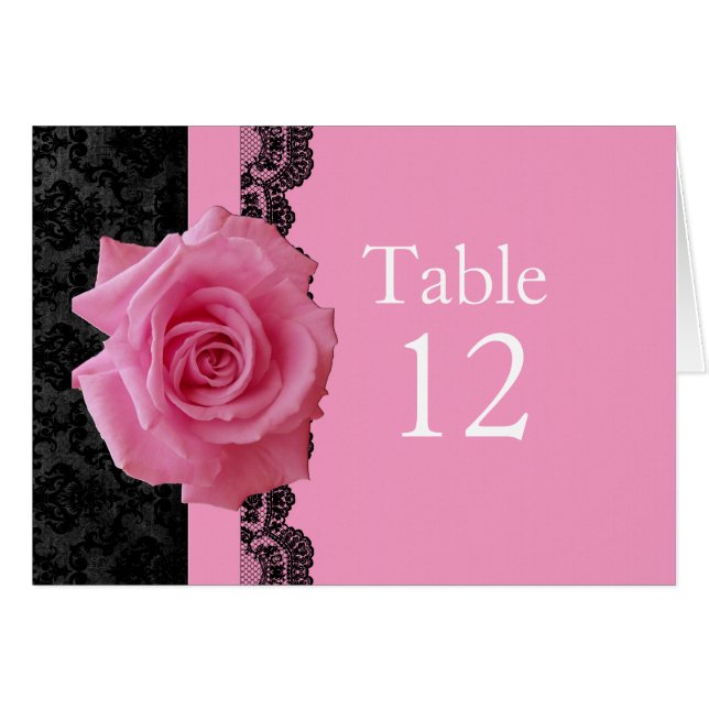Cartão Placa de Mesa rosa cor-de-rosa para luxo (Frente Horizontal)