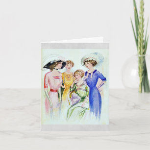 Cartão Placa de Moda Vintage 1911