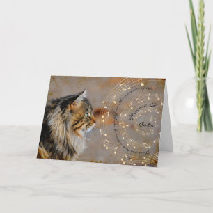 Cartão Placa de Música e Gatos
