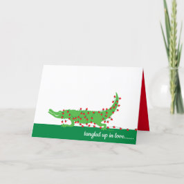 Cartão Placa de Namorados de Amor de Alligator