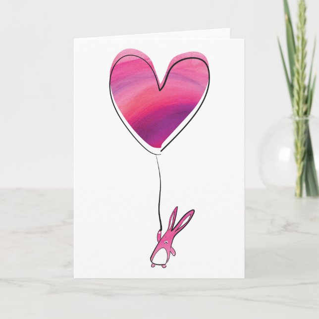 Cartão Placa de Namorados de coelho (Frente)