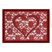 Placa de Namorados Red Lace com Poem