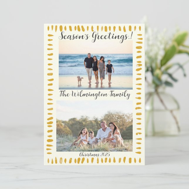 Cartão Placa de Natal da Família de Árvores do Ouro sazon (Em pé/Frente)