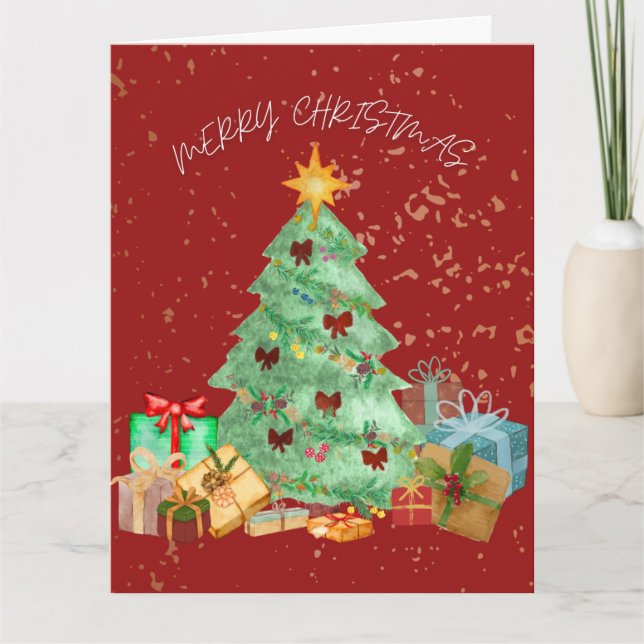 CARTÃO PLACA DE NATAL DE MERRY (RED) (Frente)