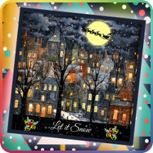 PLACA DE NATAL - Deixe nevar - Placa plana de dois