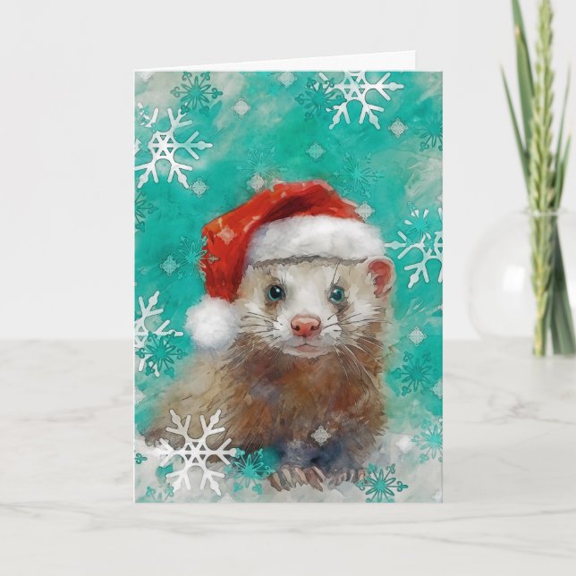 Cartão Placa de Natal Mixed Media Ferret AP444B1 (Frente)
