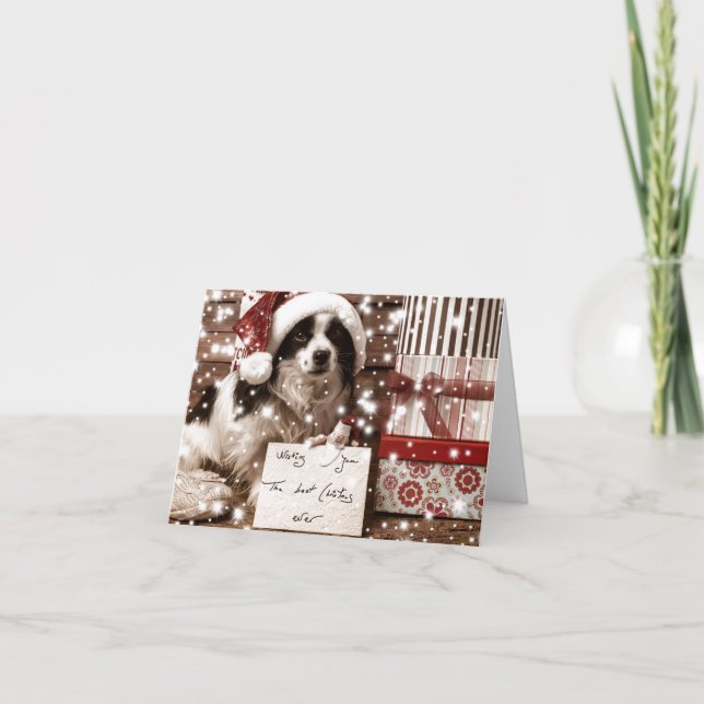 CARTÃO PLACA DE NATAL PRETO E BRANCO (Frente)