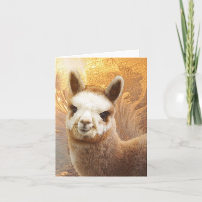 Cartão Placa de Nota Alpaca Sorridente (Frente)