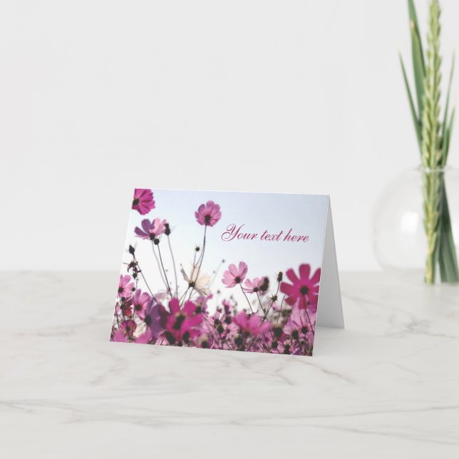 Cartão Placa de Nota Chamomile Fuchsia (Personalizável) (Frente)
