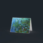 Cartão Placa de Nota das Ninfas Monet<br><div class="desc">Cartão de nota Monet Ninfheas Water Lily. Pintura a óleo na canvas 1915. Durante os últimos trinta anos de sua vida, Monet pintou seu lago de lírio em Giverny. As ninfas representam um de seus melhores e mais amados trabalhos com seu rico e variado uso de verdes. Um presente de...</div>
