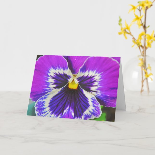Cartão Placa de Nota de Arte com Flor de Lavanda Roxo (Flor Amarela)