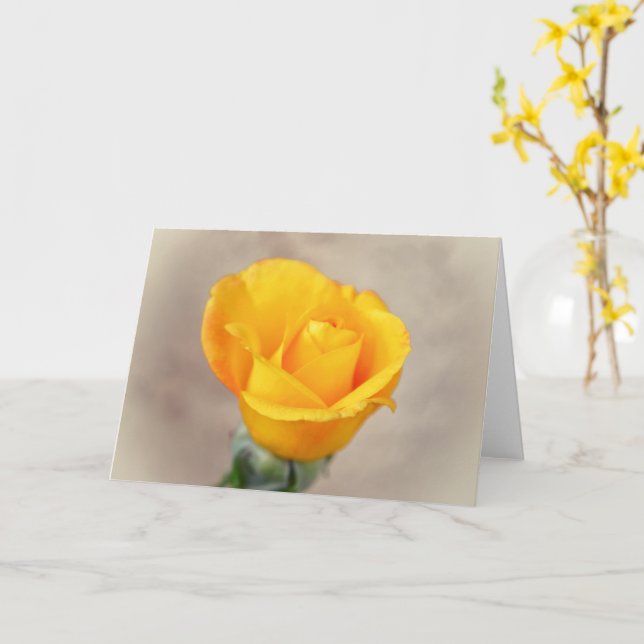 Cartão Placa de Nota de Arte com Rosa Dourado Amarelo bon (Flor Amarela)