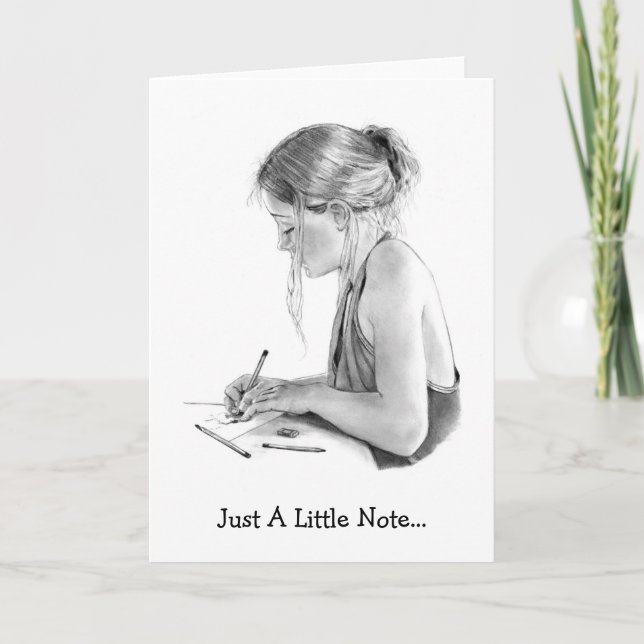 CARTÃO PLACA DE NOTA DE ARTE DE LÁPIS, DESENHO (Frente)