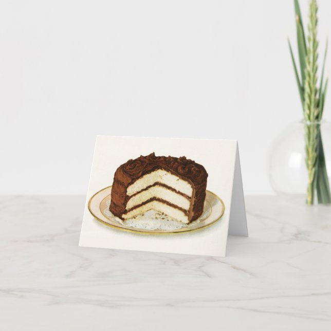 Cartão Placa de Nota de Bolo de Camada Forçada de Chocola (Frente)