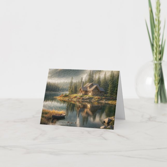 Cartão Placa de Nota de Cabina do Lago Montanha (Frente)