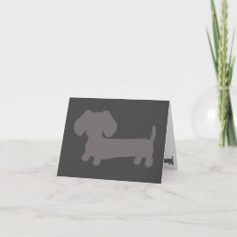 Cartão Placa de Nota de Dachshund Masculine da cinza