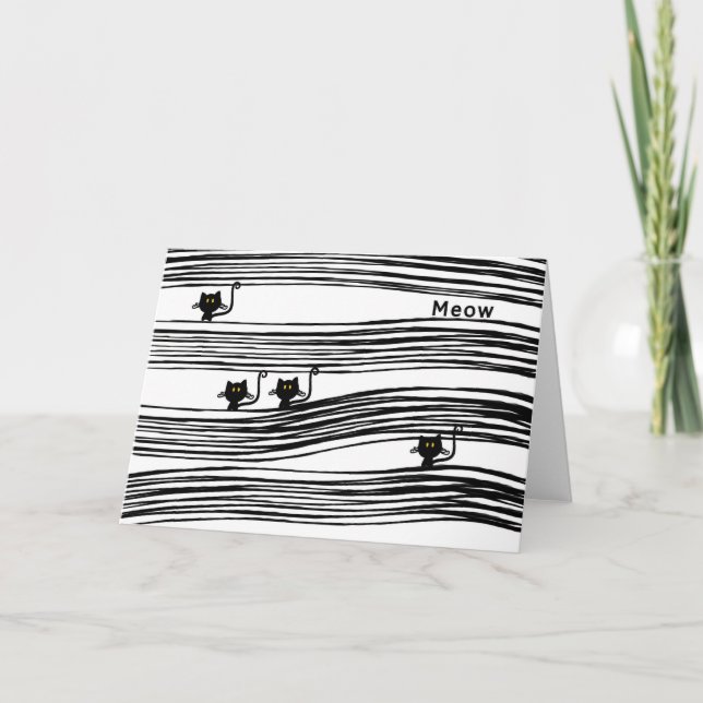 Cartão Placa de Nota de Gato Cômico do vazio. (Frente)